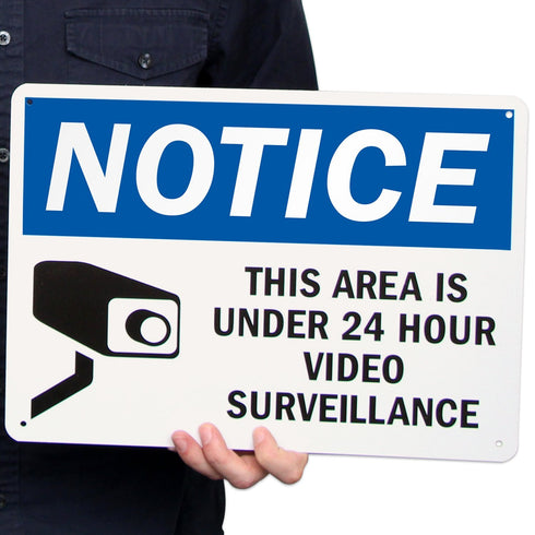 SmartSign - U1-1002-NP 10" x 14" Notice - This Area Is Under 24 Hour Video Surveillance Sign