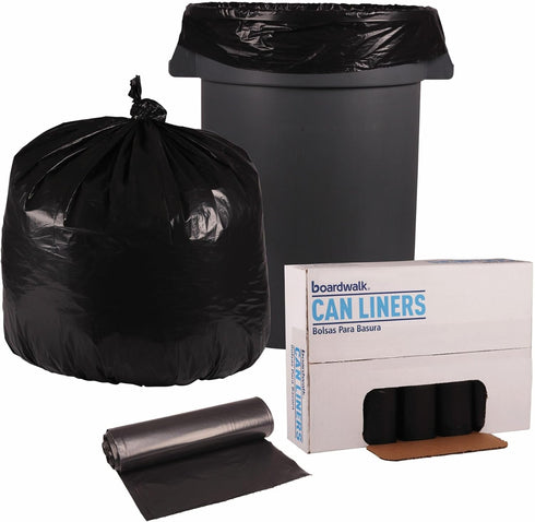 Boardwalk Recycled Low-Density Polyethylene Can Liners, 33 Gallon Garbage Bags, 1.6 mil,