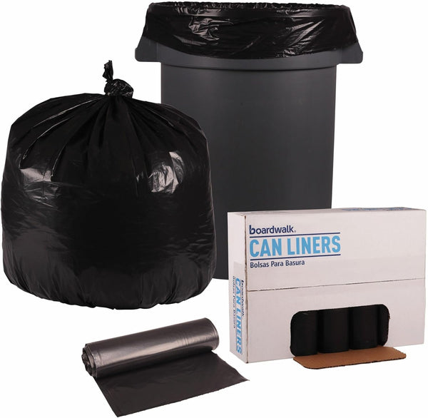 Boardwalk Recycled Low-Density Polyethylene Can Liners, 33 Gallon Garbage Bags, 1.6 mil,