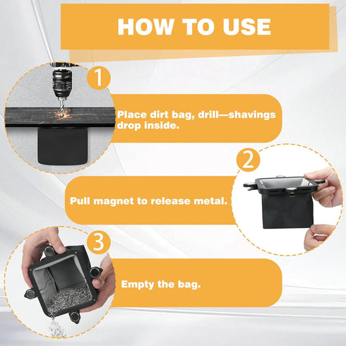 4 Small Magnetic Metal Shaving Catcher, Adjustable Electrical Dirt Bag with Movable Strong Magnet for Use with Carbide