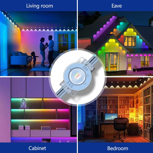 KIKO 100FT Permanent Outdoor Lights,RGB Waterproof Smart LED Eaves Lights with App Remote Control,for Christmas and All