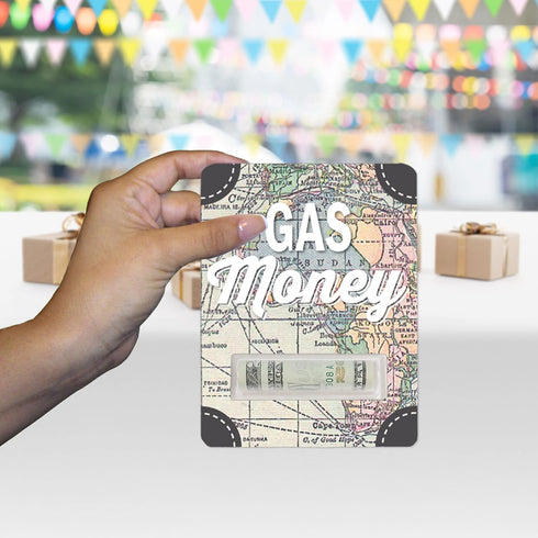 Set 6 Big Dot of Happiness World Awaits - DIY Assorted Travel Themed Party Cash Holder Gift - Funny Money Cards