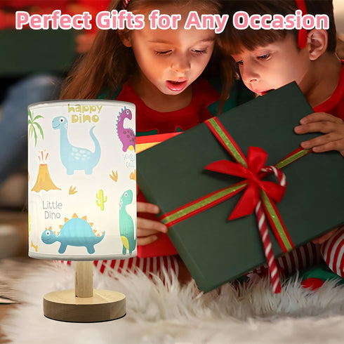 Lonxin-Da 3 Dimmable Dinosaur Kids Table Lamp for Bedroom Kids Bedside Lamp Colors Nightstand Night Light with Cartoon