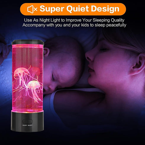 DLBJZQXC 7Color Bubble Jellyfish LED Ocean Lamp, Changing Cylinde Fish Night Light, Mini Fish Aquarium Tank Table Mood