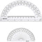 eBoot Plastic Protractor, 180 Degrees, 4 Inch and 6 Inch, Clear, 2 Pieces