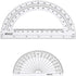 eBoot Plastic Protractor, 180 Degrees, 4 Inch and 6 Inch, Clear, 2 Pieces