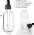 AOZITA 4 Pcs 2 oz Clear Eye Dropper Bottles with 1 Stainless Steel Funnel & 4 Labels - Leakproof Black Caps