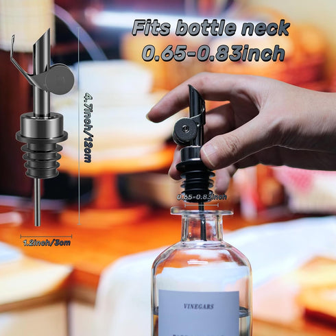 8 Pack Olive Oil Dispenser Spout, Weighted Liquor Pour Spout, Syrup Dispenser Spout, Stainless Steel Automatic Pour