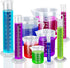 Teenitor Plastic Graduated Cylinder Beaker Set of 5pcs (10ml, 25ml, 50ml, 100ml, 250ml) and 5pcs Plastic Beakers