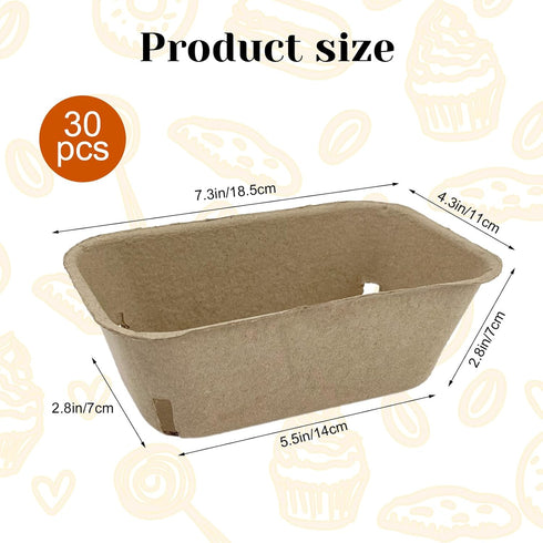 30 Pack Rainmae Natural Pulp Fiber Large Berry Basket for Picking Fruit, Molded Berry Basket for Blueberry Raspberry