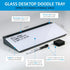 Glassboard Studio Glass Dry Erase Doodle Tray for Desktop, Marker and Eraser Included, Gray, 8 Markers