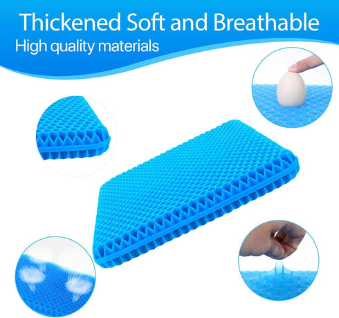 Hvllyan Gel Seat Cushion for Long Sitting (Thick & Extra Large), Gel Cushion for Wheelchair Soft, Chair Cushion, Car