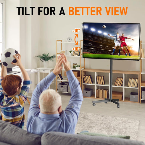 Xyndyx 23-60 Inch 88 lbs, 400x400mm, Mobile TV Cart Rolling TV Stand for LCD LED OLED Flat Curved Screens up to Height