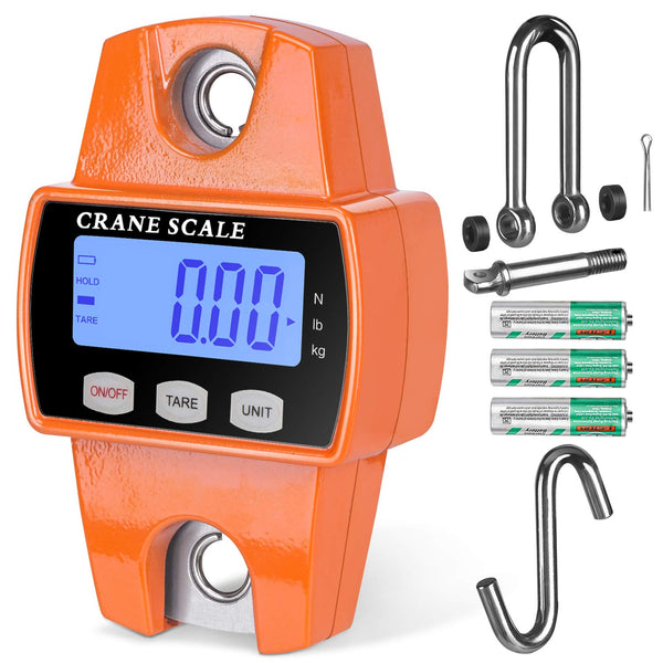 RoMech 660lb Digital Hanging Scale, Handheld Mini Crane Scale with Hooks for Farm, Hunting, Fishing, Outdoor