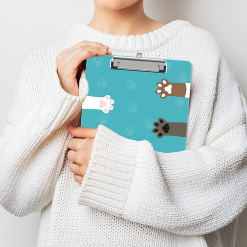 Plastic A4 Clipboards - Cute Standard Letter Size Clipboard for Teacher, Kids, Lightweight Decorative Clip Boards for