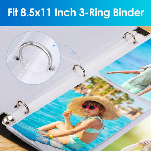 MaxGear 30 Pack 4 x 6 Photo Sleeves for 3 Ring Binder, Heavy-Duty Archival Protectors for 180 Pictures