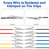 12PCS Alligator Clips Electrical, 6 Clolors Premium Test Leads Set, 22AWG Flexible Copper Wire for Test Probes, 21.5 Inches Jumping Wires are Soldered and Stamping to The Clips.