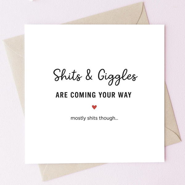TEEMI -Funny Sh*ts & Giggles Baby Shower Card for New Mum, Card for