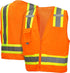 Pyramex RVZ2420 Class 2 Surveyor's Safety Vest, Hi Vis Orange, Extra Large, 6 Pockets