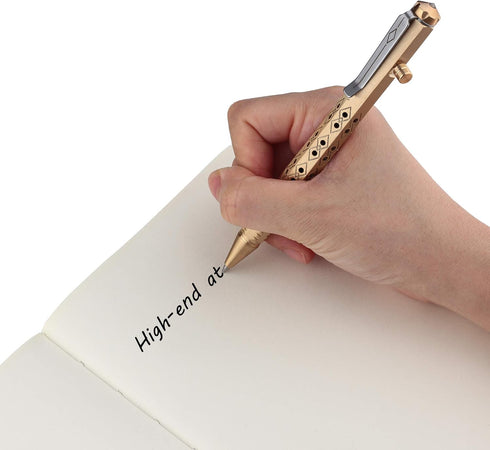 SMOOTHERPRO Solid Brass Bolt Action Pen, Compatible with Pilot G2 Refill, Hexagonal Six Edge Grip for Pocket Business