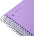 Mintra Office Durable Spiral Notebooks, 5 Subject, 200 Sheets, Lavender Wide Ruled, Moisture Resistant Cover