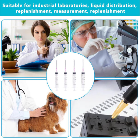 40PCS-10ml Luer lock Syringes with 18ga Needles, Individually Packaged Disposable Plastic Syringes and Needles for