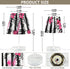 3 ALAZA Bedside Lamp Stripes Black White Tropical Pink Flower Table Lamp for Bedroom Desk Lamp with USB Port LED