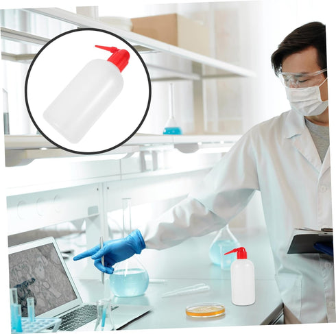 2pcs Narrow Mouth Wash Bottle Portable Plastic Wash Bottle with Scale for Precise Liquid Measurement for Laboratory Use