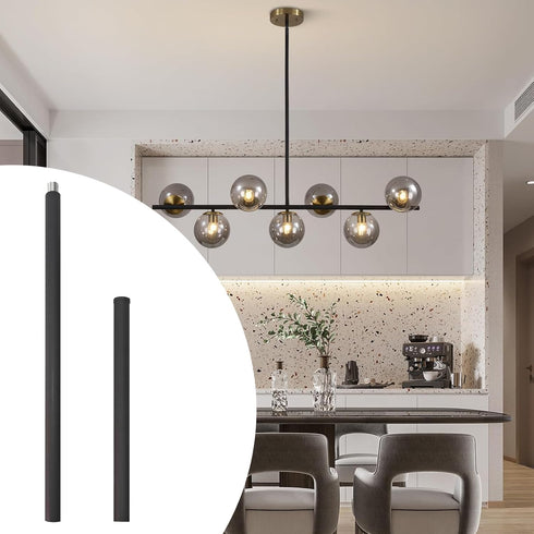 M16 7.9 Inches 11.8 Inches KCO Lighting Threaded Extension Rod and Black Extension Rods Lighting Fixture Downrods Stems