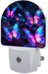sndheke Glowing Purple Butterflies Night Light Plug into Wall, Neon Butterfly Dusk to