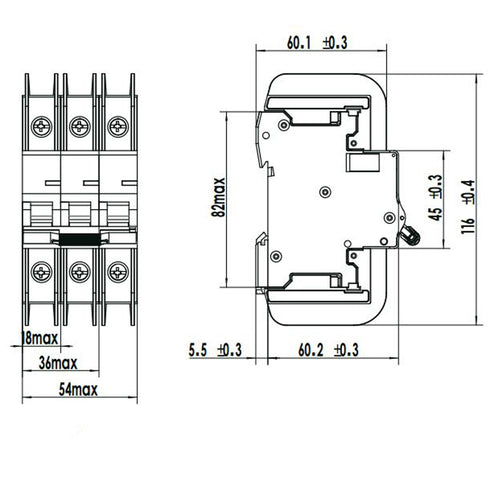 25A, 120V AC, 1 Pole, DIN Rail Mount Miniature Circuit Breaker, Trip Curve: C, UL489