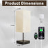 3color Bulb 1PCS) YIDPU Table Lamp for Bedroom,Nightstand Lamp for Bedside with AC Outlets,Adjustable LED Light Desk