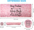 iCasso Large Pink Mouse Pad, 4in1 XXL Desk Mat with Wrist Rest and Coaster Set for Home Office