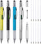MECCANIXITY 4pcs 6 in 1 Multitool Tech Tool Pen Gifts for Men with Ballpoint Pen, Ruler, Screwdriver, Stylus, Refills