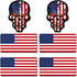 6pcs Reflective American Flag Hard Hat Stickers, Red Ops Decals for Tactical Gear, USA Skull Flags Toolbox Labels