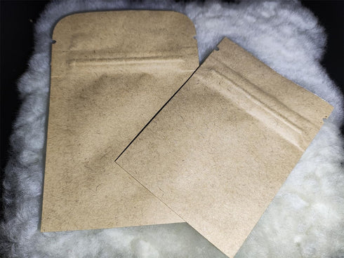 NATX 100Pcs (2.7x3.9in) Kraft Paper Bags Flat Bags Aluminum Foil Small Size Heal Seal Bag Resealable Food Storage Bag