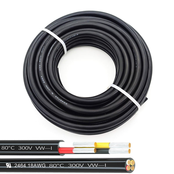 18AWG UL2464 Power Cable, Stranded Electrical Wire Red, Black, Yellow, White 4 Conductors (25ft)