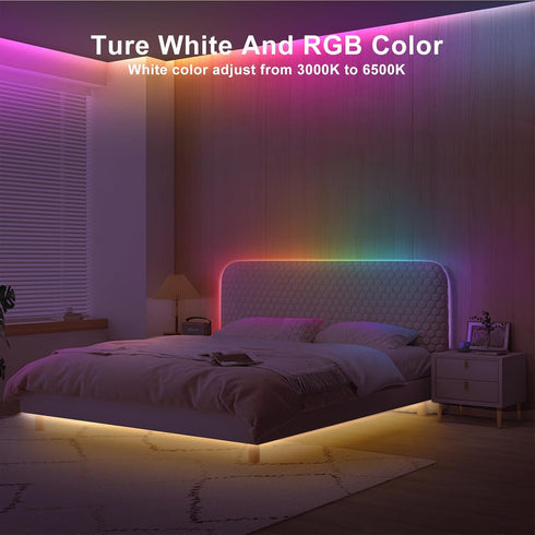 16.4ft 3000K-6500K Tatazone RGBWW+IC WiFi Smart Flowing Led Strip Light, RGB Chasing Effect+Tunable White Led Lights