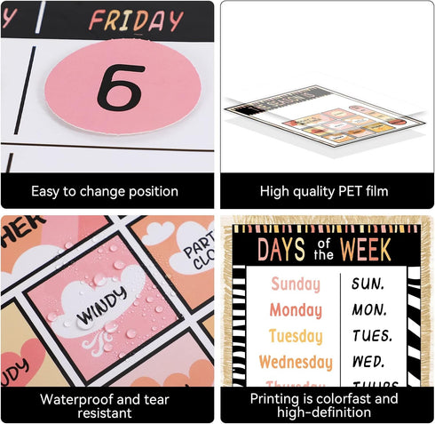 Safari Jungle Animal Calendar Bulletin Board Set - CTP Bulletin Board Calendar, Seasons, Weather Chart for Classroom