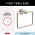 DELTA FAUCET NIC46-DN Nicoli Wall Mount Square Closed Towel Ring in Brushed Nickel - Bath Hardware Accessory