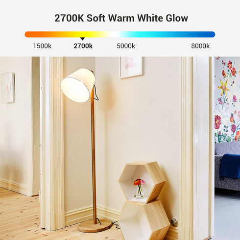DEWENWILS GU24 LED Light Bulb, 60W Equivalent, 9W 800 Lumens, Dimmable 2 Prong, 2700K Warm White, A19 Shape, 4 Pack