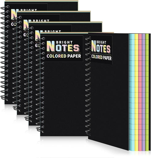 Eaasty 6 Pack Spiral Notebook, 5 x 7 Inch, College Ruled, Colored Paper, 80 Sheet/Pack for School Office