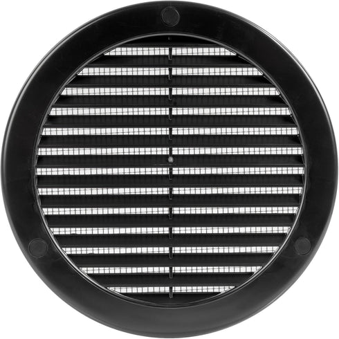 Vent Systems 6'' Inch Black Soffit Vent Cover, Pack of 5 Round Air Vent Louver with Built-in Insect Screen