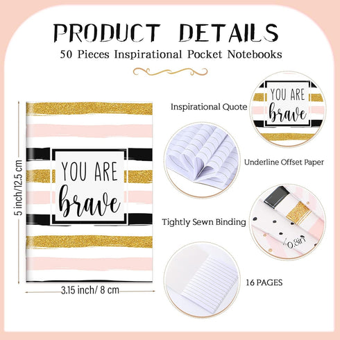 Sherr 72 Pcs Inspirational Notepads You Are Loved Party Favors Mini Motivational Journal Notebook Glitter Lines and Dots Inspiring Small Pocket Notepads Bulk for Students School Supplies Term Gift by Sherr
