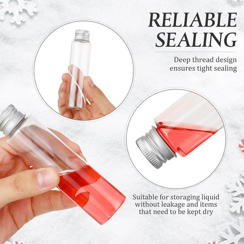 Tioncy 150 Pcs Clear Plastic Test Tubes, 50 ml Vials with Caps for Storage and Experiments