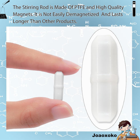 Magnetic Stir Bars 20pcs PTFE Magnetic Stirrer Mixer Bar, 20 mm/0.8 Inch Laboratory Stirrer Mixer Bar