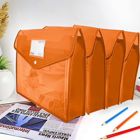 Plastic File Folders Legal Size, Expandable Document Folder with Snap Button Closure, 2 Packs