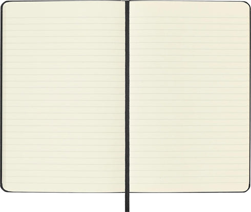 Moleskine Classic Notebook, Hard Cover, Medium (4.5" x 7") Ruled/Lined, Black, 208 Pages