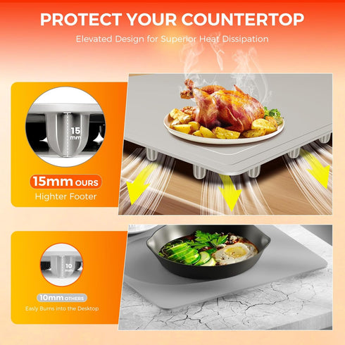 BROBIG 248,Electric 8-Level Food Warming Mat | Max Temp Warming Tray with Timer and Adjustable,Fast Full-Surface