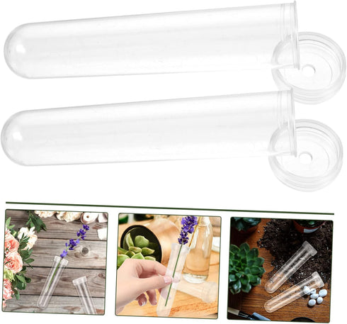 50pcs GANAZONO -Keeping Tubes Vials for Fresh Flowers Plastic Water Tubes for Carnations Roses and Sunflowers
